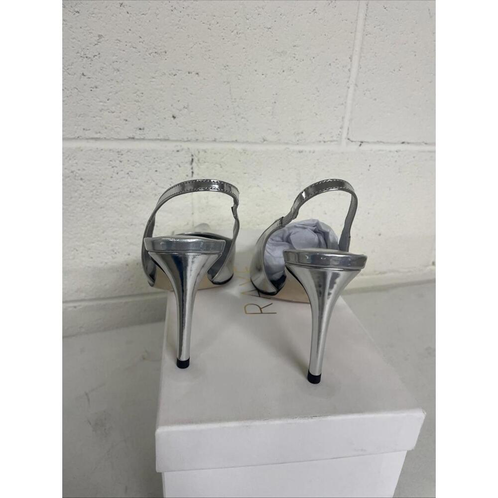 RAYE Bobby sling bakc Pump silver  pointed toe high heel  shoes size 6 $158 msrp - Picture 5 of 7